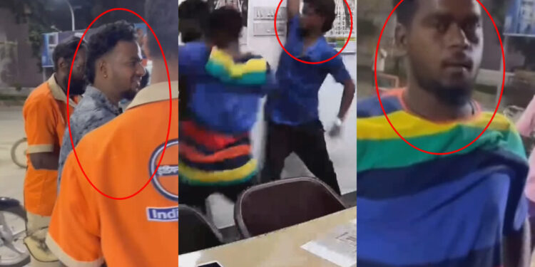 பெட்ரோல் பங்க் மேலாளரை தாக்கிய 4 பேர் கைது