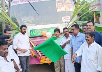 சென்னை பஸ் போக்குவரத்து அம்பேத்குமார் எம்.எல்.ஏ. தொடங்கி வைத்தார்