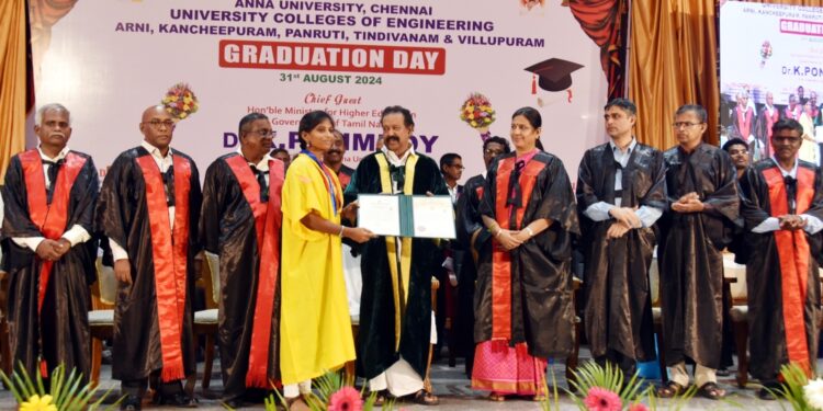 விழுப்புரத்தில் அண்ணா பல்கலைக்கழக மாணவ, மாணவியர்களுக்கு பட்டம்