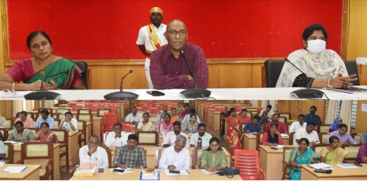 துணை முதல்வர் வருகை முன்னேற்பாடு:ஆட்சியர் தலைமையில் ஆலோசனை