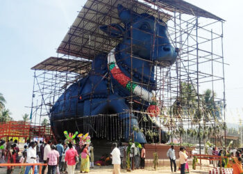 உலகிலேயே உயரமான மகா நந்தி சிலைக்கு கும்பாபிஷேக விழா