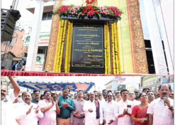 தி.மலையில் புதுப்பிக்கப்பட்ட பேரறிஞர் அண்ணா சிலையை அமைச்சர் எ.வ. வேலு திறந்து வைத்தார்