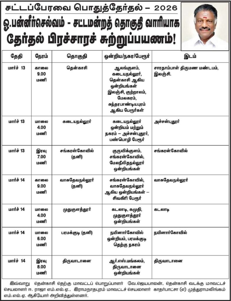 O Panneerselvam DMK Campaign